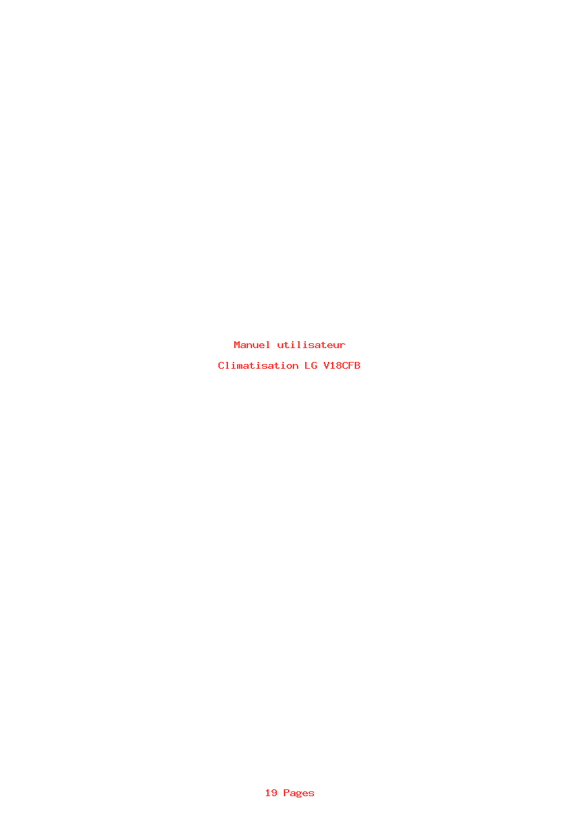 Page 1 de la notice Manuel utilisateur LG V18CFB