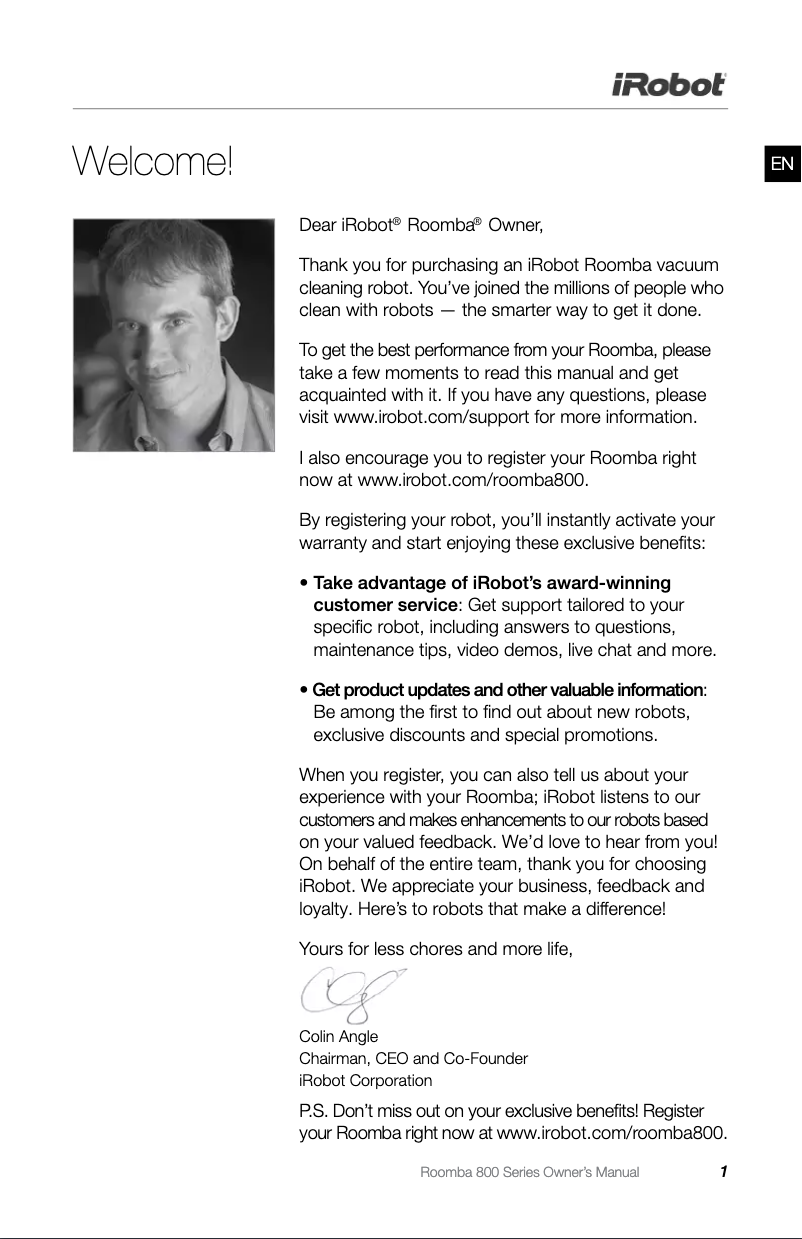 Page 1 de la notice Manuel utilisateur iRobot R870020