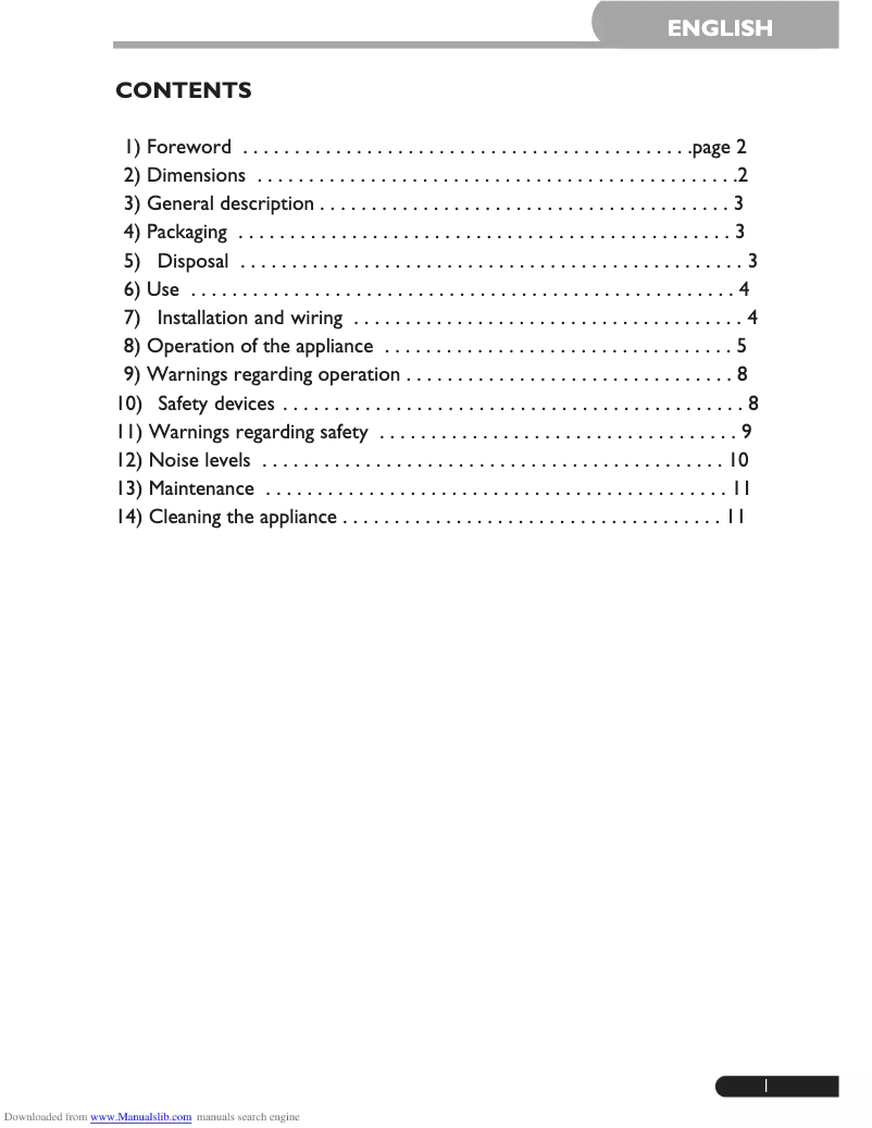 Page 1 de la notice Manuel utilisateur Mazzer Mini E