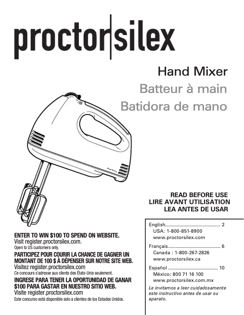 Página 1 del manual Manual de usuario Proctor Silex 62509PS