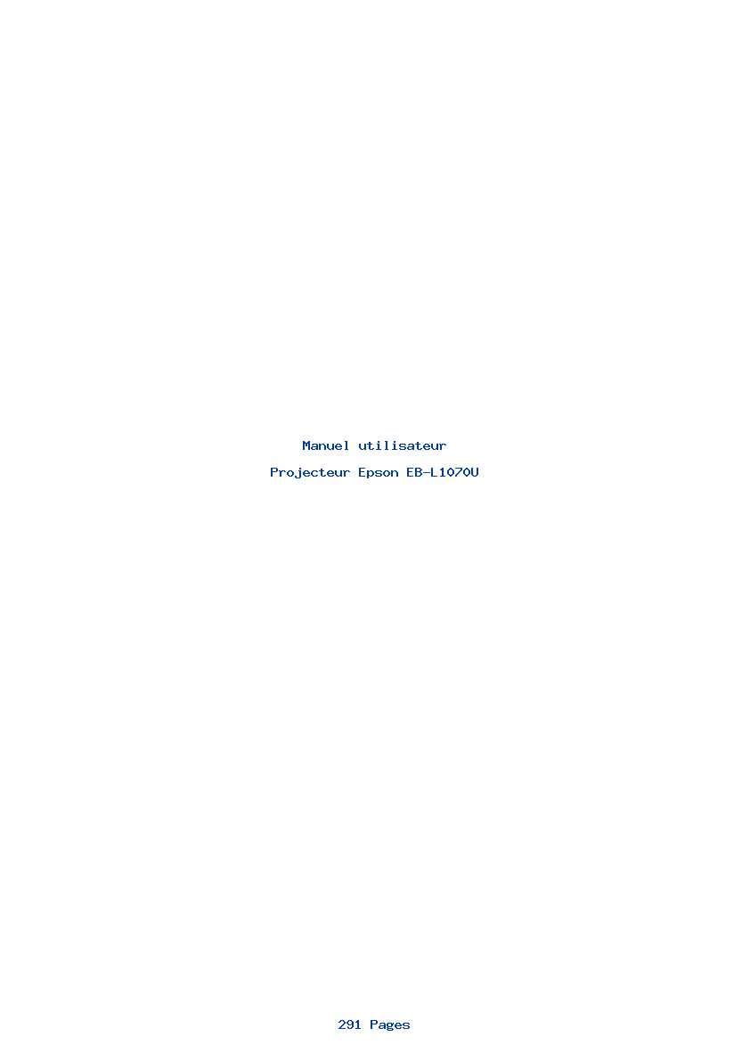 Page 1 de la notice Manuel utilisateur Epson EB-L1070U