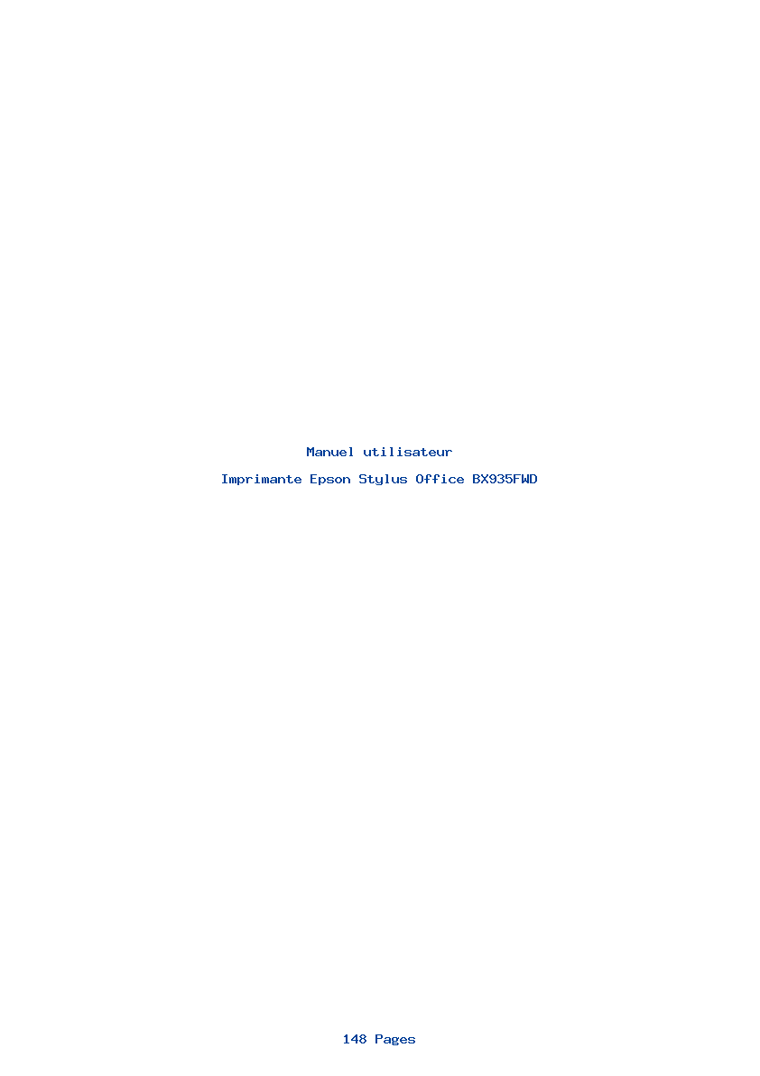 Page 1 de la notice Manuel utilisateur Epson Stylus Office BX935FWD