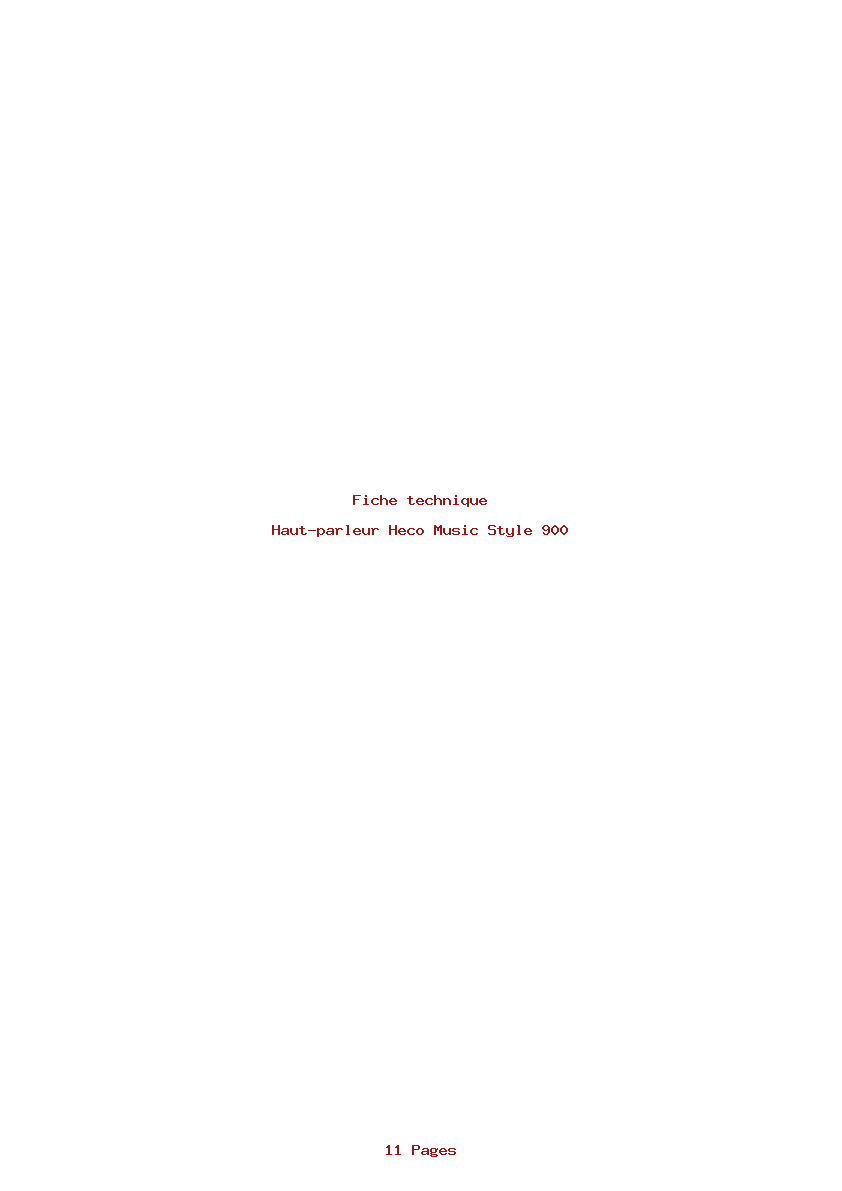 Page 1 de la notice Fiche technique Heco Music Style 900