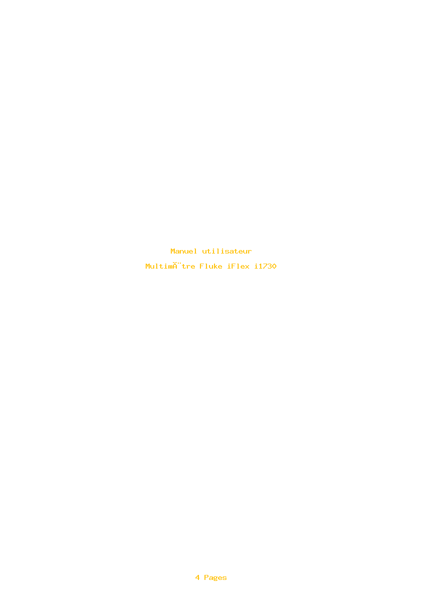 Page 1 de la notice Manuel utilisateur Fluke iFlex i1730