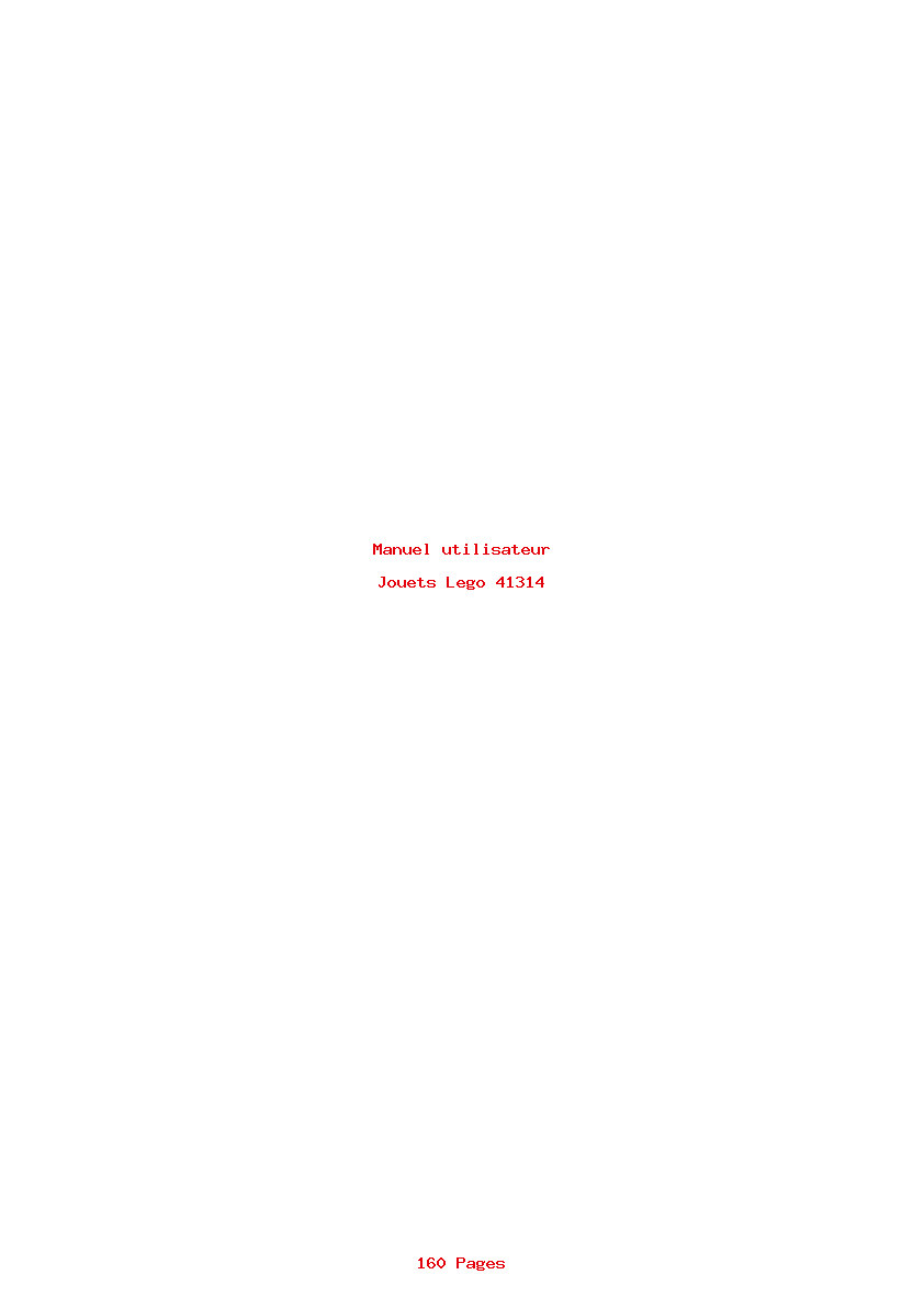 Page 1 de la notice Manuel utilisateur Lego 41314