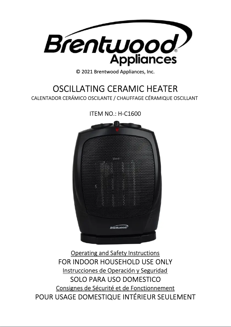 Page 1 de la notice Manuel utilisateur Brentwood H-C1600