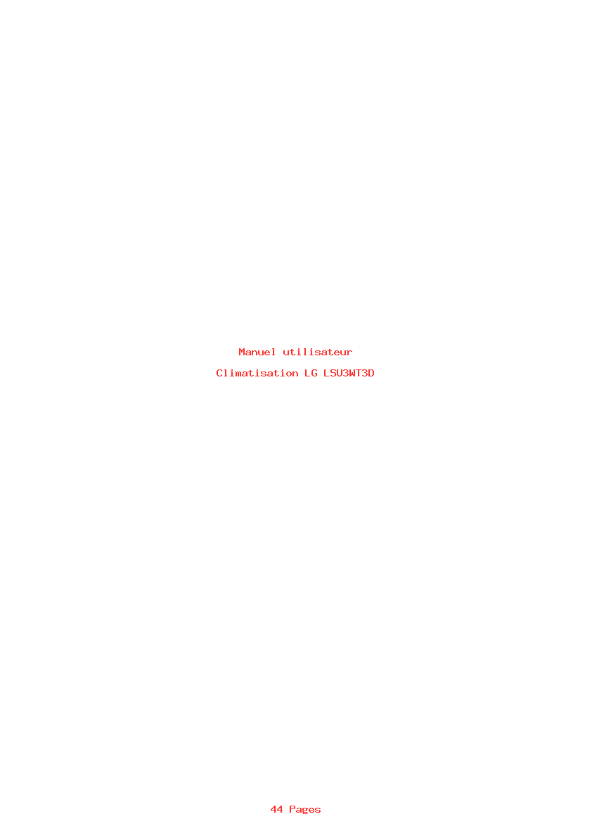 Page 1 de la notice Manuel utilisateur LG LSU3WT3D