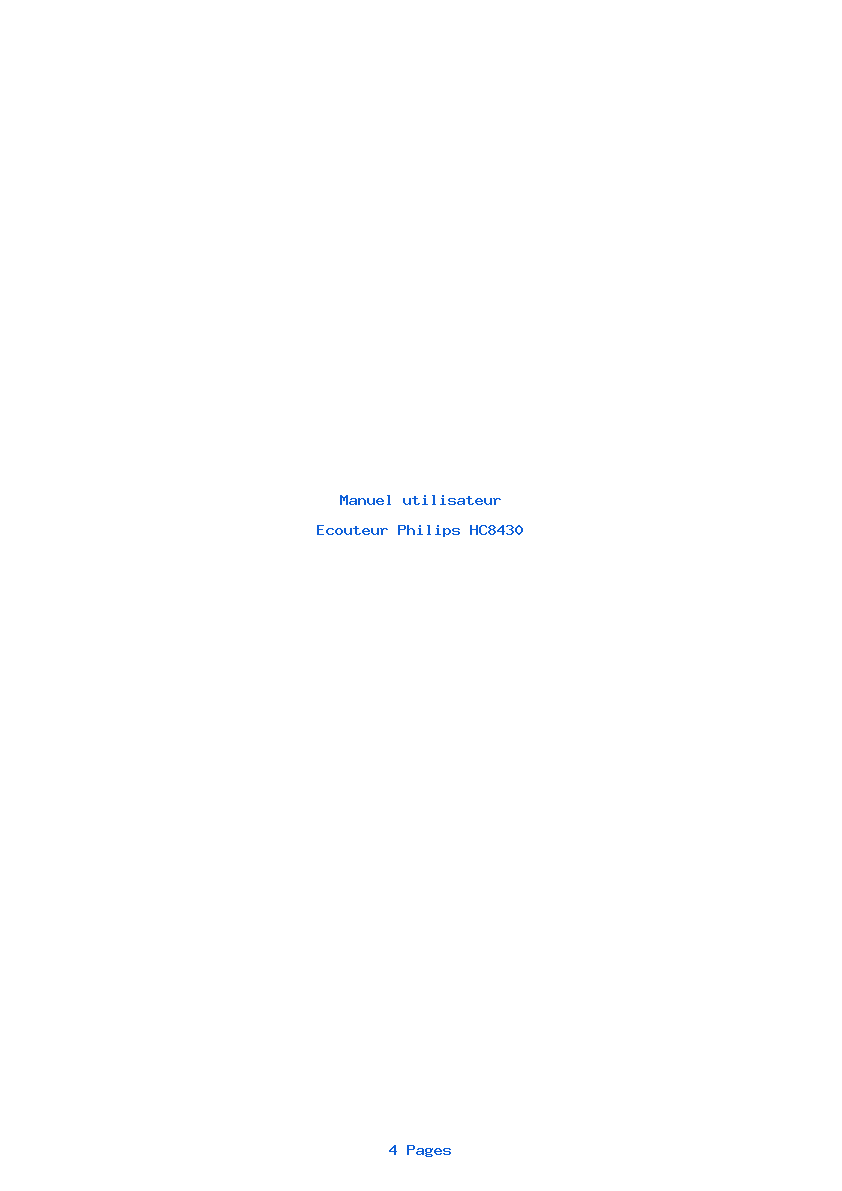 Page 1 de la notice Manuel utilisateur Philips HC8430