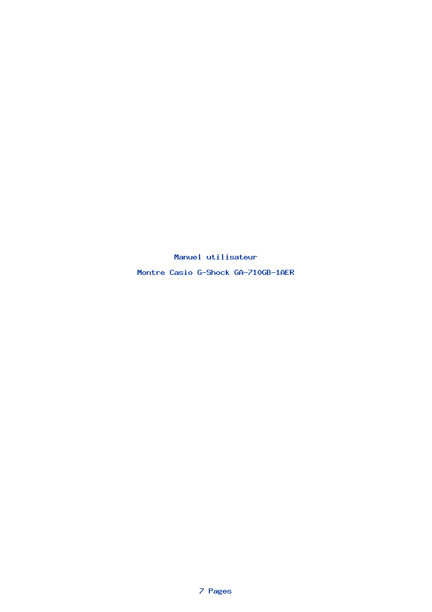 Page 1 de la notice Manuel utilisateur Casio G-Shock GA-710GB-1AER