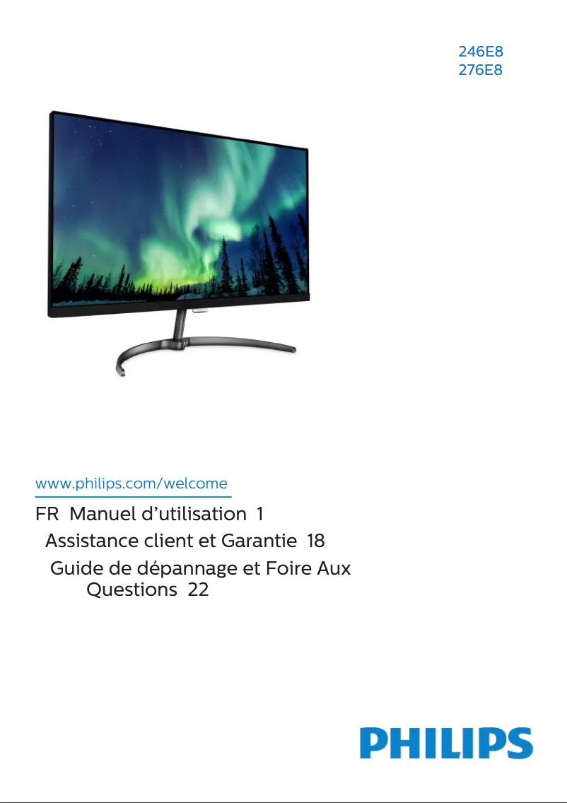 Page 1 de la notice Manuel utilisateur Philips E Line 276E8FJAB