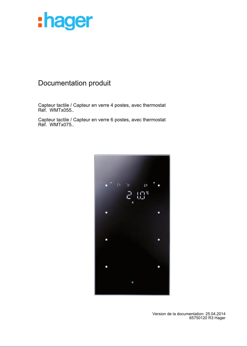 Page 1 de la notice Manuel utilisateur Hager WMT20750