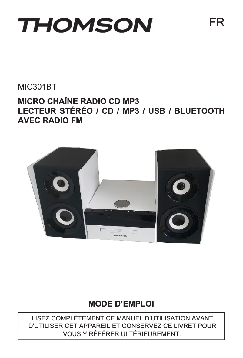 Page 1 de la notice Manuel utilisateur Thomson MIC301BT