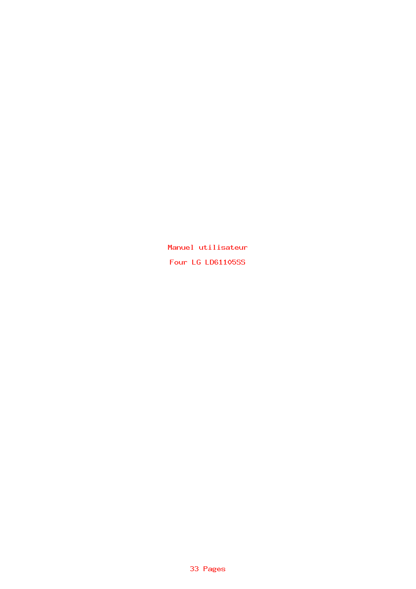 Page 1 de la notice Manuel utilisateur LG LD61105SS