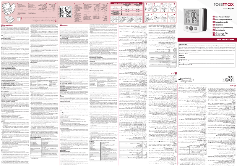 Page 1 de la notice Manuel utilisateur Rossmax BQ705