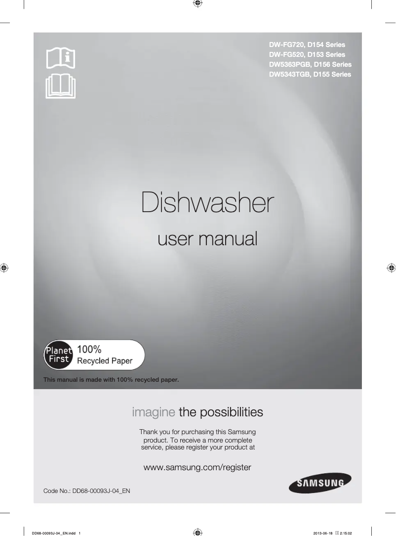 Page 1 de la notice Manuel utilisateur Samsung DW-FG520W