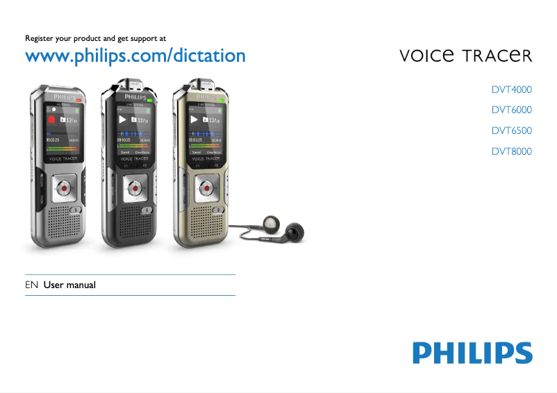 Page 1 de la notice Manuel utilisateur Philips Voice Tracer DVT6000