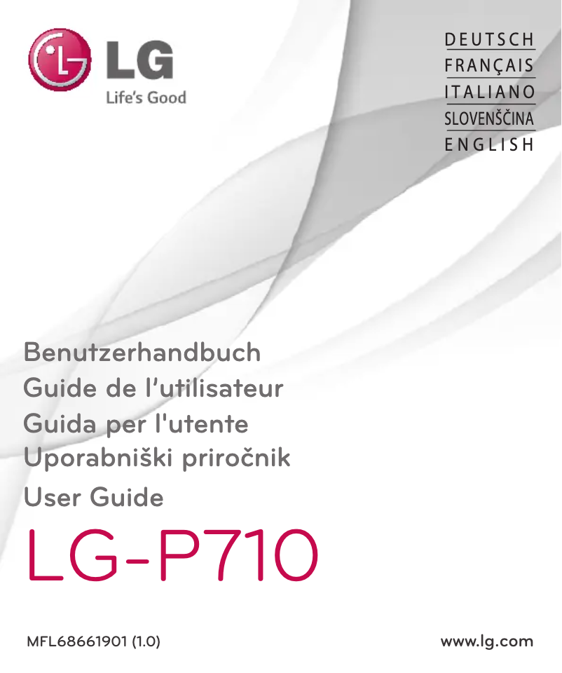 Page 1 of the manual User Manual LG LG-P710