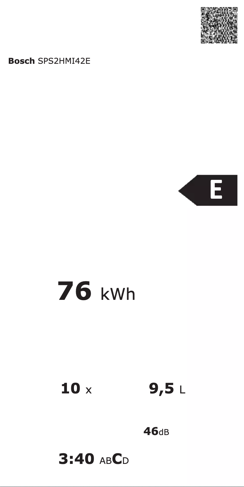 Page 1 de la notice Manuel utilisateur Bosch SPS2HMI42E