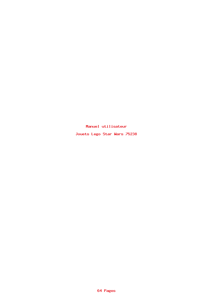 Page 1 de la notice Manuel utilisateur Lego Star Wars 75238