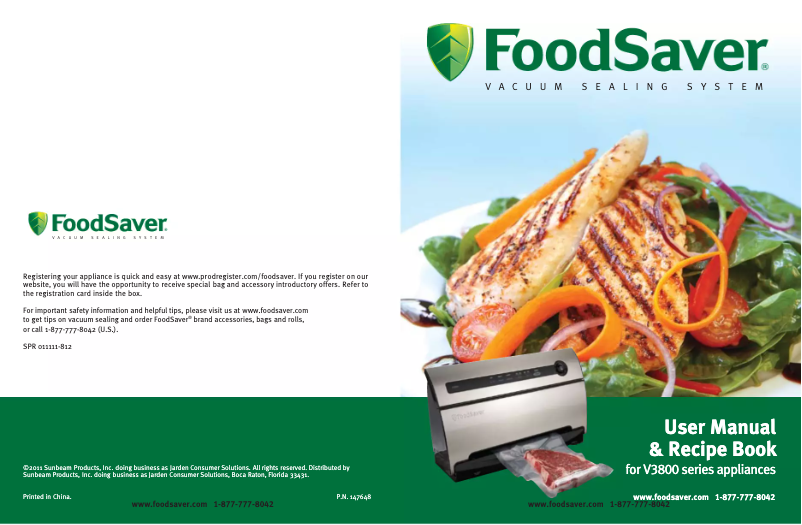 Page 1 de la notice Manuel utilisateur FoodSaver FSV2860