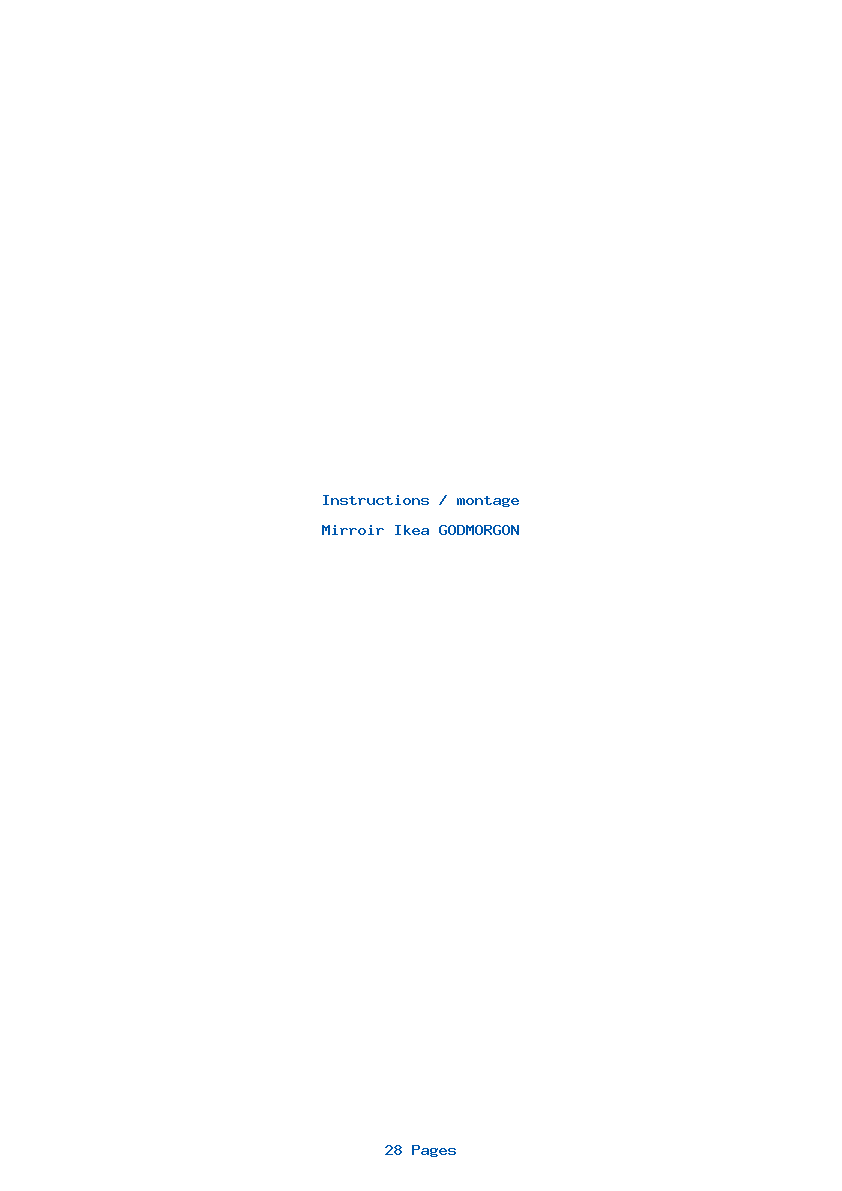 Page 1 de la notice Instructions / montage Ikea GODMORGON