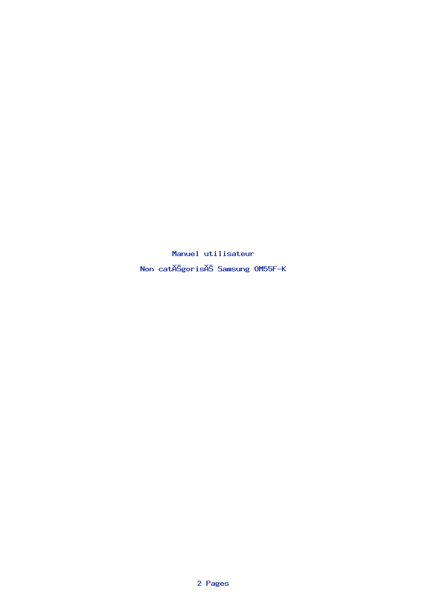 Page 1 de la notice Manuel utilisateur Samsung OM55F-K