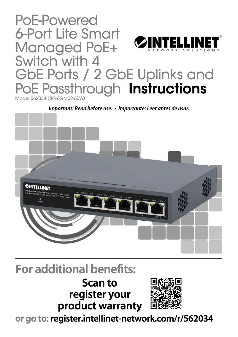 Page 1 de la notice Manuel utilisateur Intellinet 562034