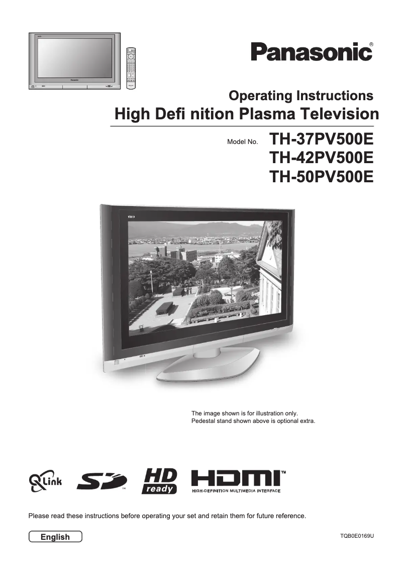 Page 1 of the manual User Manual Panasonic TH-50PV500EY