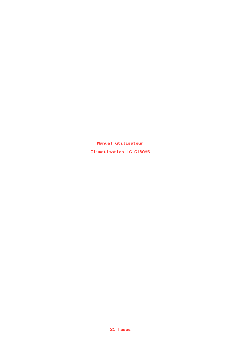 Page 1 de la notice Manuel utilisateur LG G18AHS