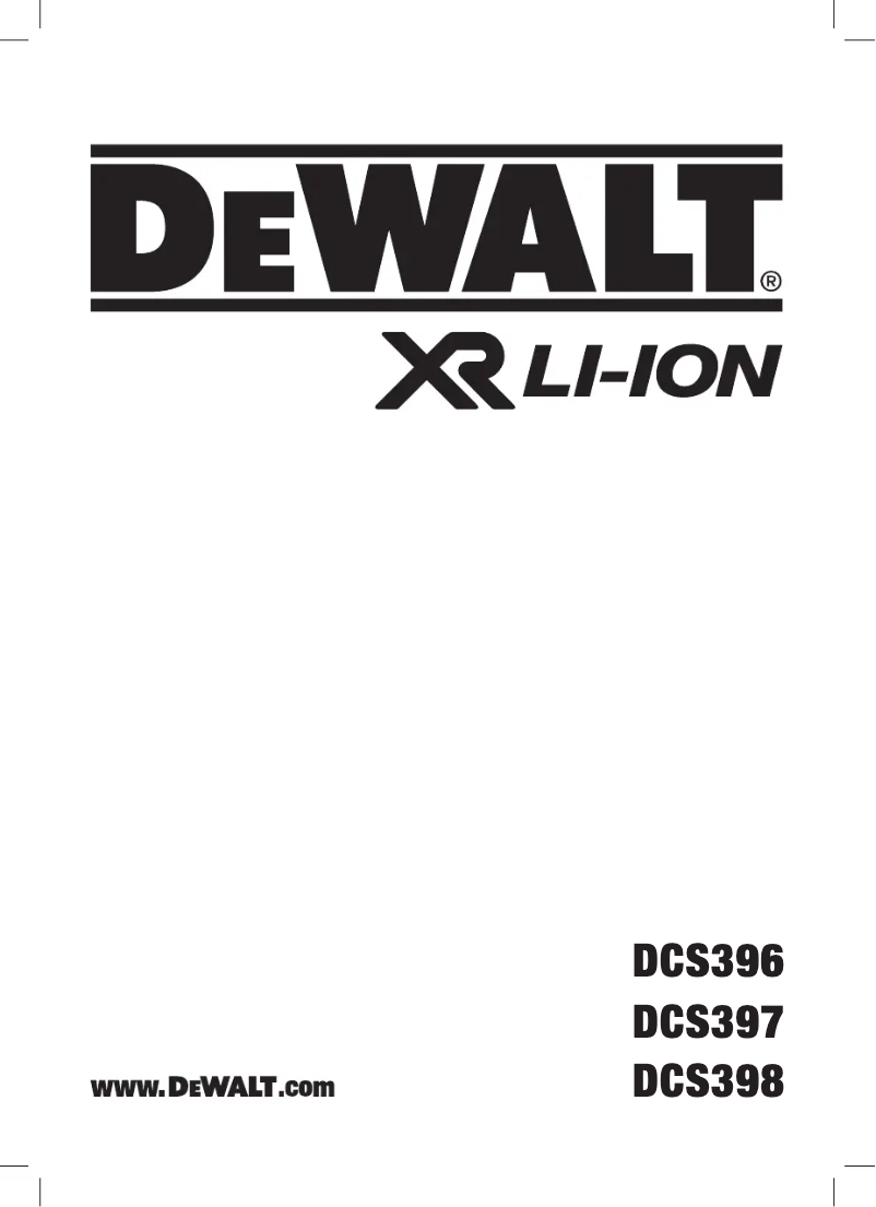 Page 1 de la notice Manuel utilisateur DeWalt DCS398