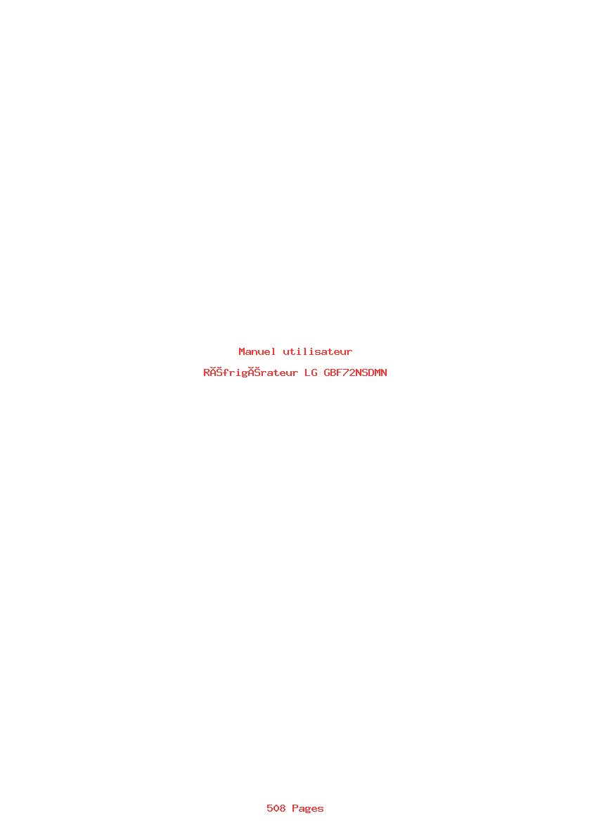 Page 1 de la notice Manuel utilisateur LG GBF72NSDMN