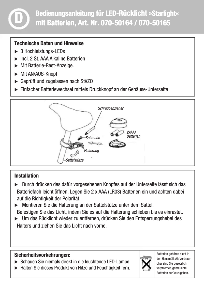 Page 1 de la notice Manuel utilisateur Fuxon Starlight