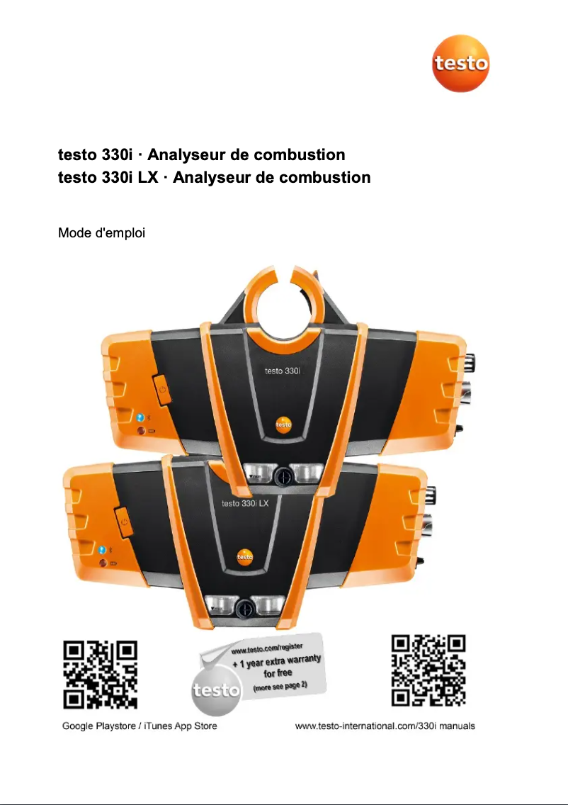Page 1 de la notice Manuel utilisateur Testo 330i