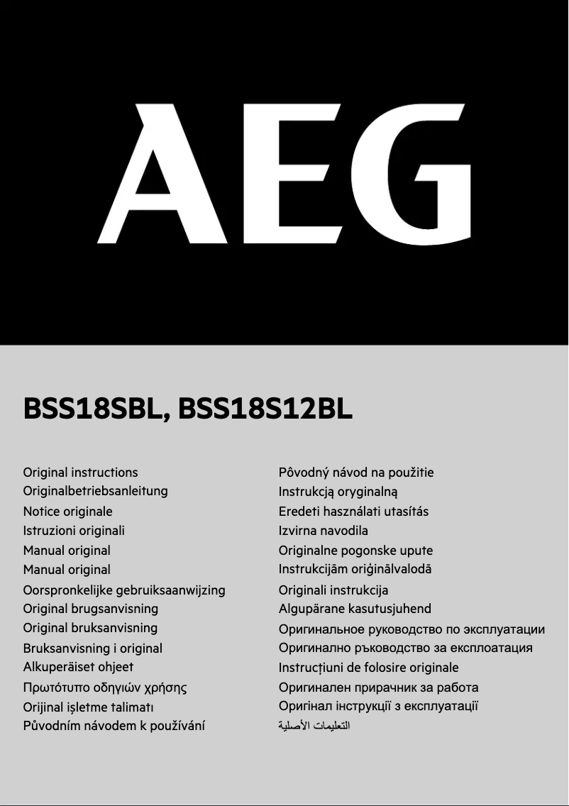 Page 1 de la notice Manuel utilisateur AEG BSS 18SBL