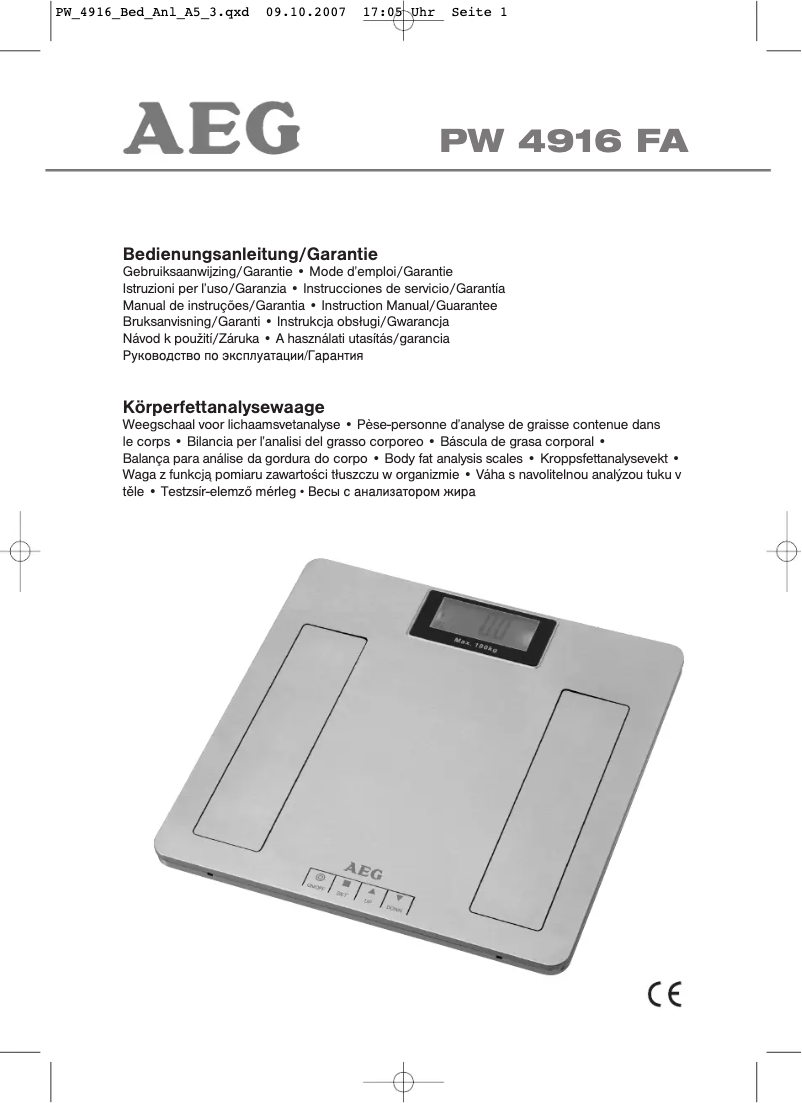 Página 1 del manual Manual de usuario AEG PW 4916 FA