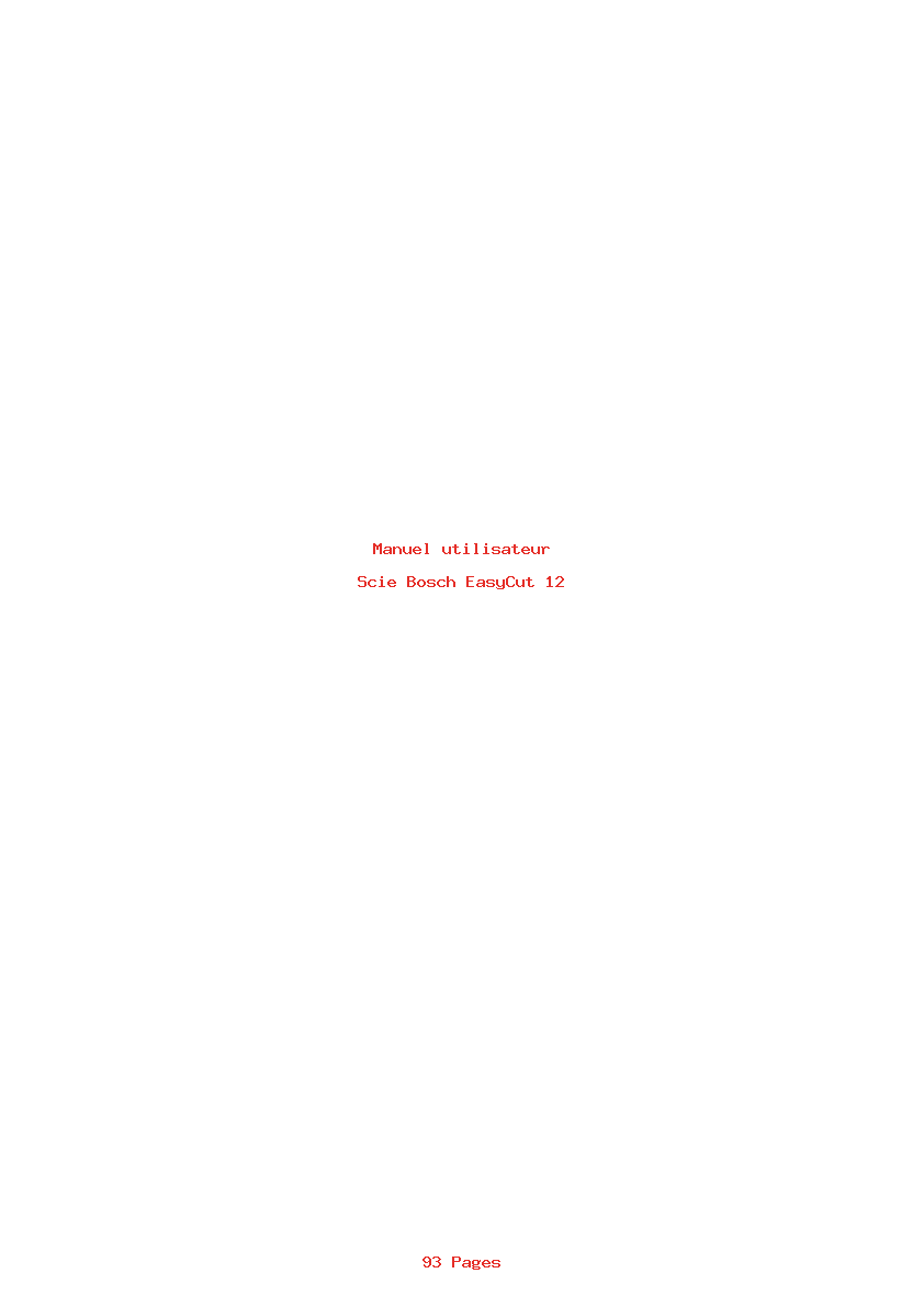 Page 1 de la notice Manuel utilisateur Bosch EasyCut 12