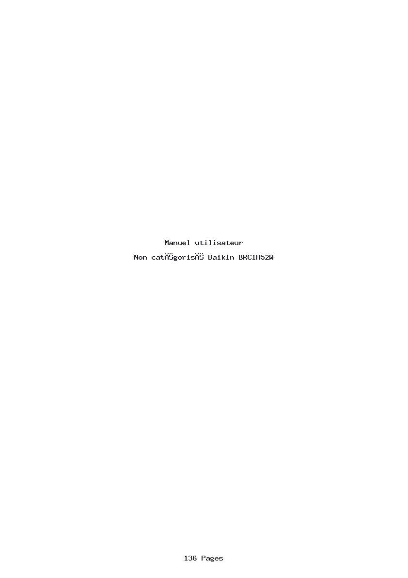 Page 1 de la notice Manuel utilisateur Daikin BRC1H52W