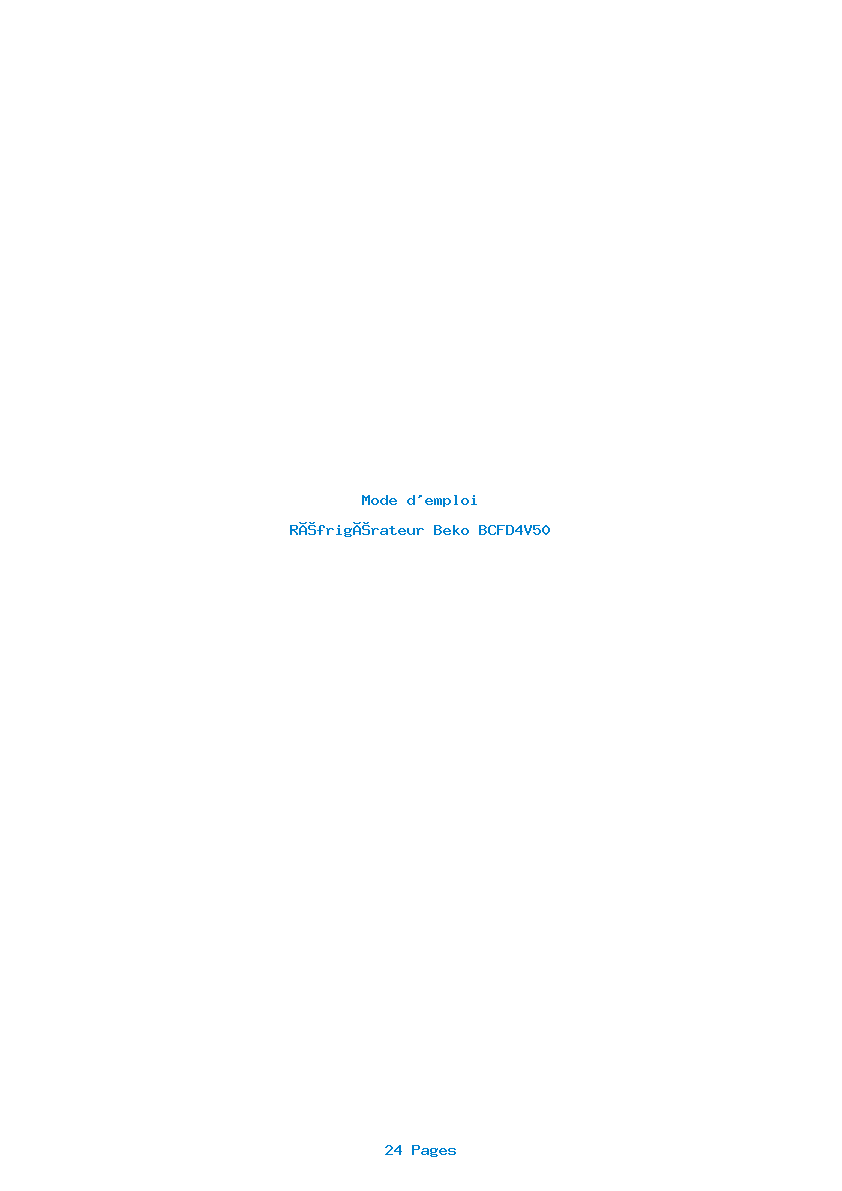 Page 1 de la notice Mode d'emploi Beko BCFD4V50