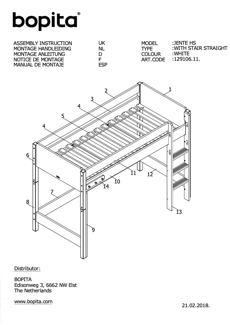 Page 1 de la notice Manuel utilisateur Bopita Jente