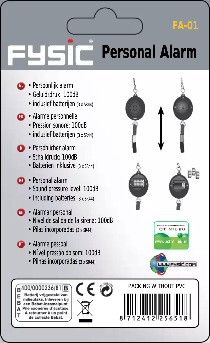 Page 1 de la notice Manuel utilisateur Fysic FA-01