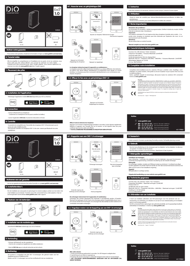 Page 1 de la notice Manuel utilisateur DiO 54500
