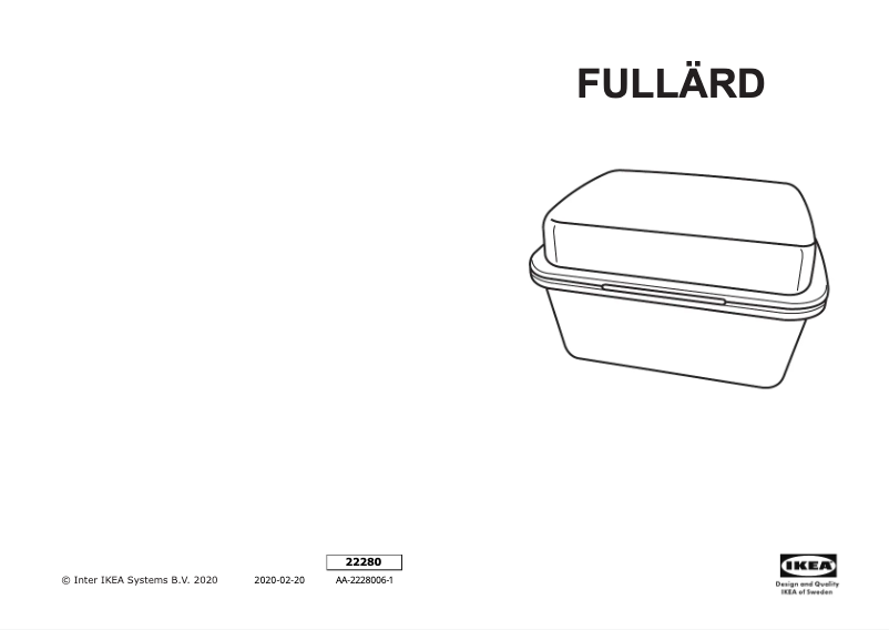 Page 1 de la notice Manuel utilisateur Ikea FULLÄRD 504.900.58