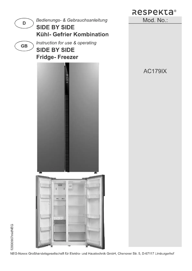 Page 1 de la notice Manuel utilisateur Respekta Nilas AC179IX