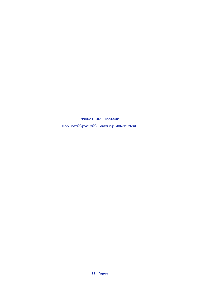 Page 1 de la notice Manuel utilisateur Samsung WMN750M/XC