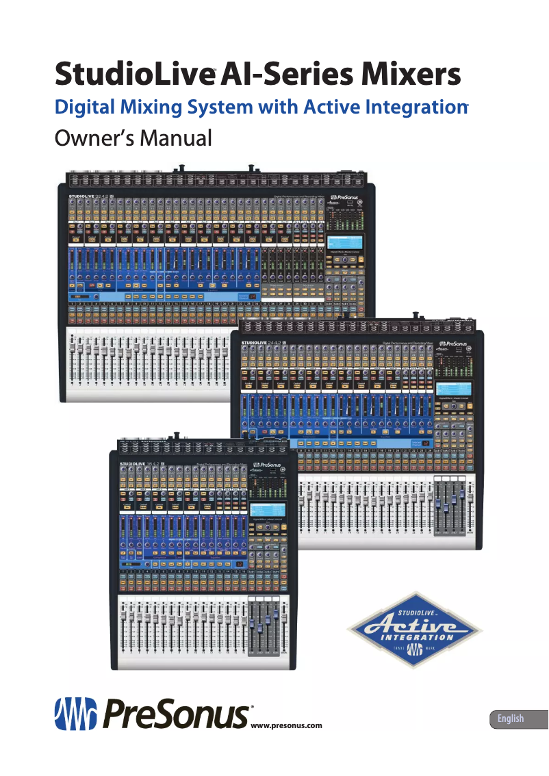 Page 1 de la notice Manuel utilisateur PreSonus StudioLive 16.4.2AI