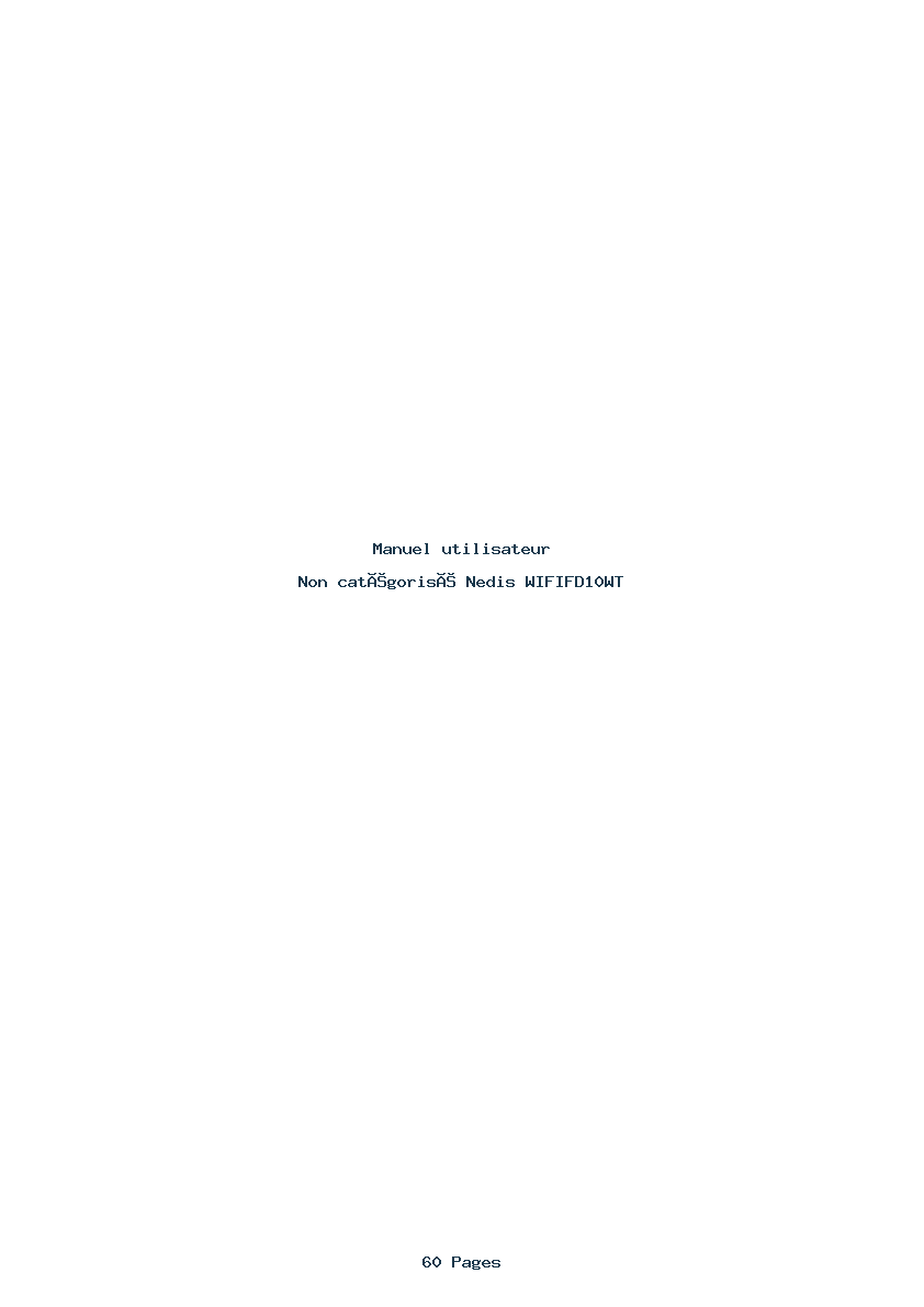 Page 1 de la notice Manuel utilisateur Nedis WIFIFD10WT