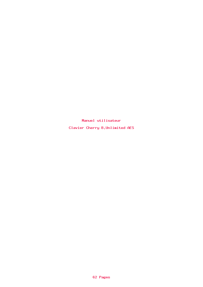 Page 1 de la notice Manuel utilisateur Cherry B.Unlimited AES