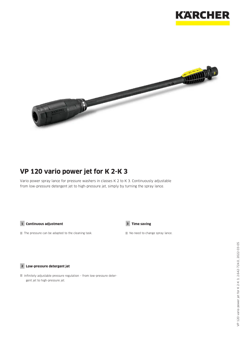 Page 1 de la notice Manuel utilisateur Kärcher VP 120