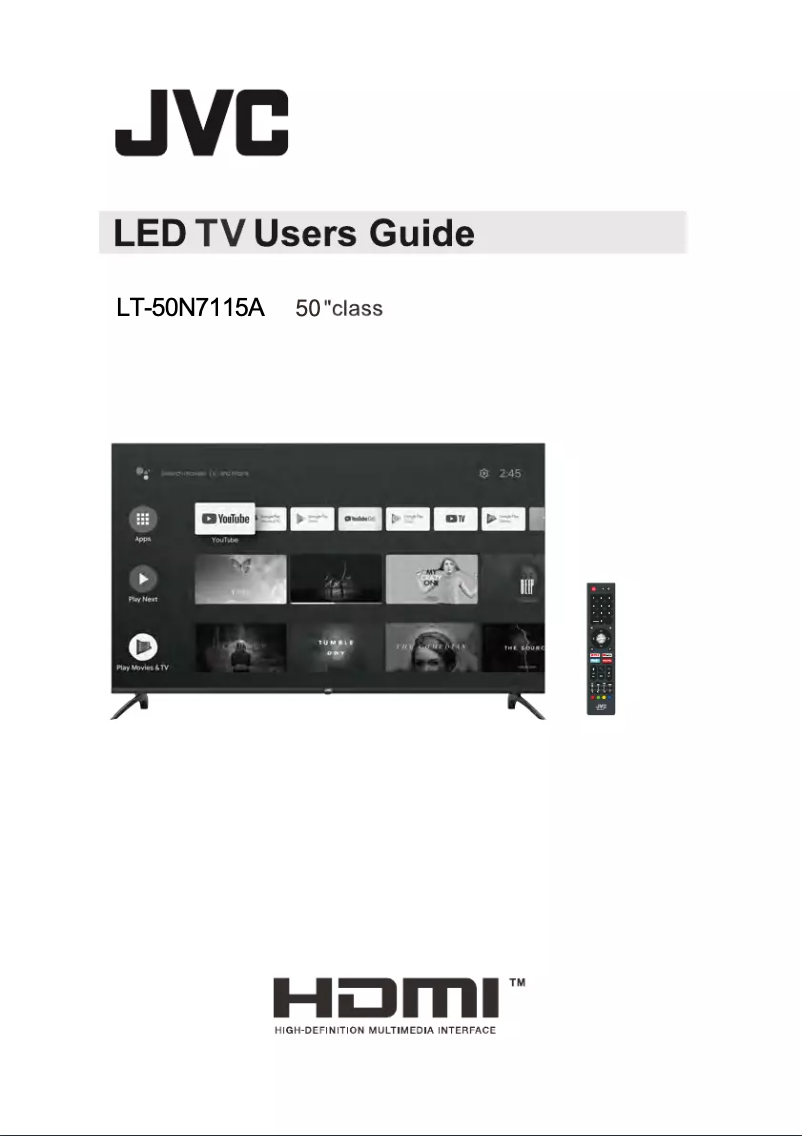 Page 1 de la notice Manuel utilisateur JVC LT-50N7115A