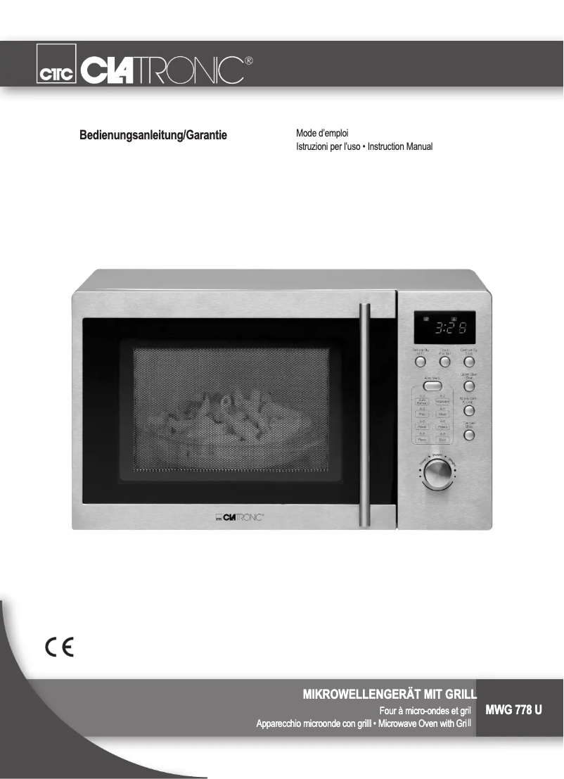 Page 1 de la notice Manuel utilisateur Clatronic MWG 790